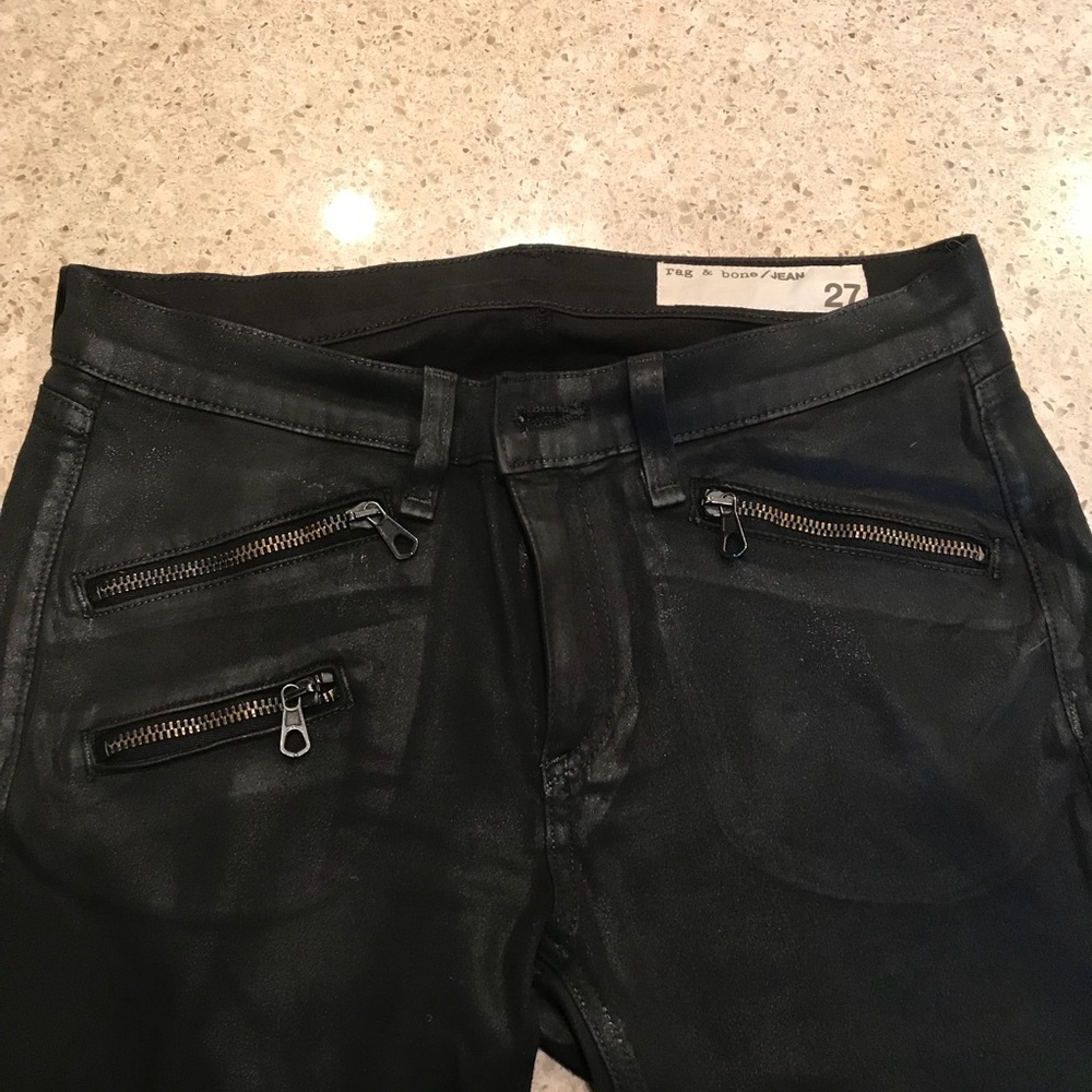 Rag and Bone Leather Coated Jeans